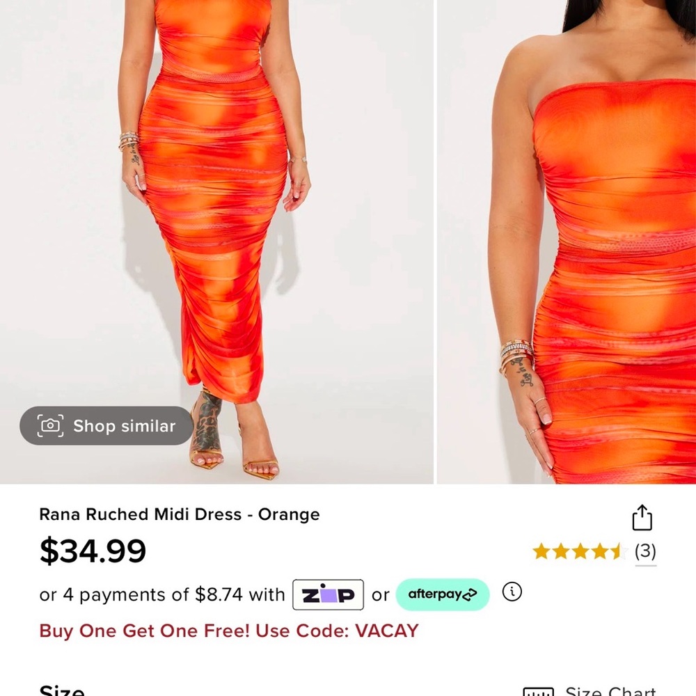 Fashion Nova Strapless Sunset Midi Dress